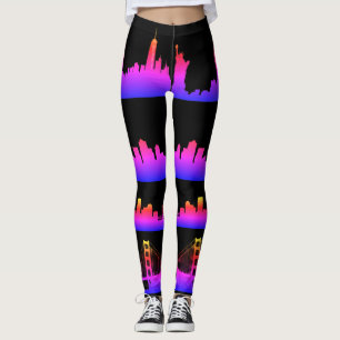 Leggings Línea de Skylines de la Ciudad de Estados Unidos V