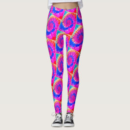 Leggings Línea espiral de Ylw de las polainas de TieDye
