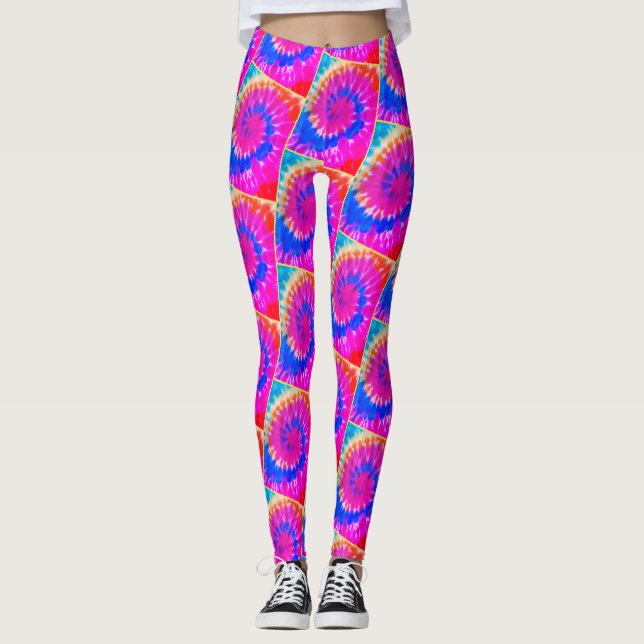 Leggings Línea espiral de Ylw de las polainas de TieDye (Anverso)