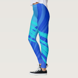 Leggings Líneas abstractas azules y Verde azuladas