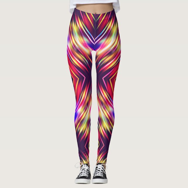 Leggings Líneas abstractas coloridas (Anverso)