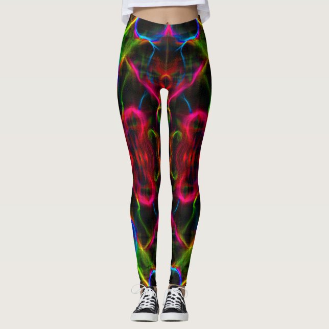 Leggings Líneas abstractas de color (Anverso)