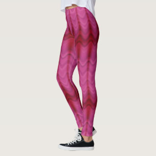 Leggings Líneas abstractas y onduladas rosadas