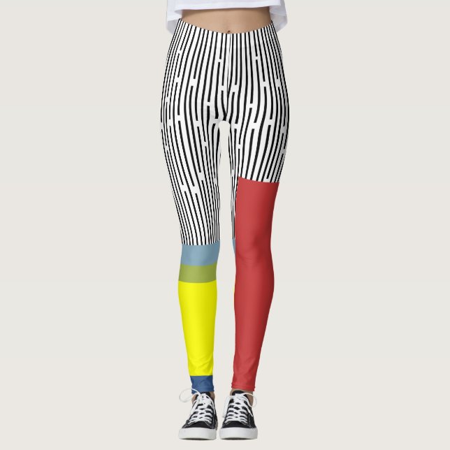 Leggings Líneas abstractas y Rectángulos (Anverso)