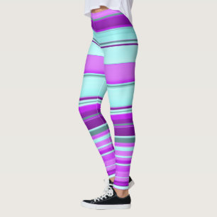 Leggings Líneas Azules y Verdes Púrpura