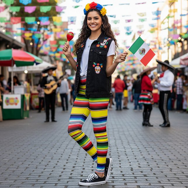 Leggings Líneas brillantes de serape (Subido por el creador)