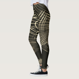 Leggings Líneas caqui cruzadas que se repiten en oleadas