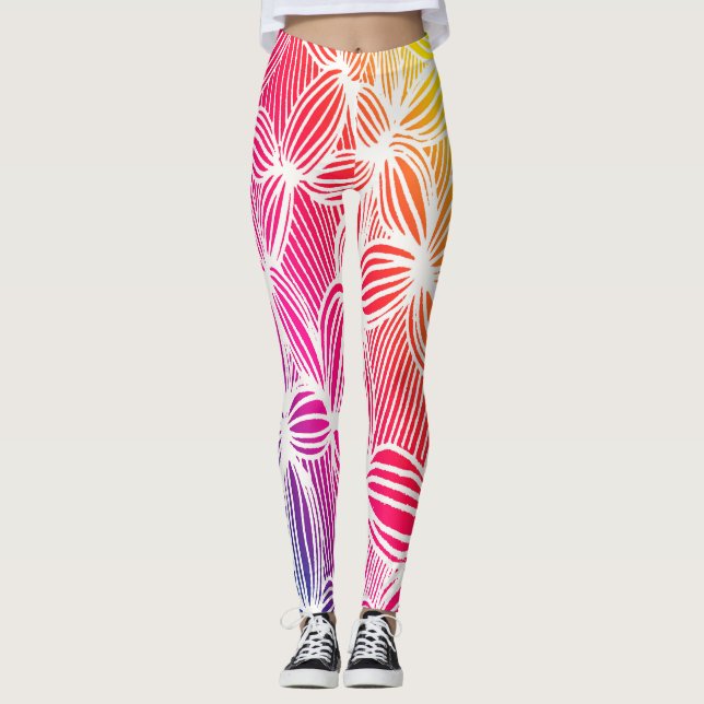 Leggings Líneas de arco iris curvadas (Anverso)