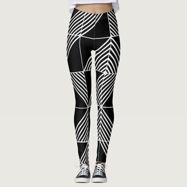 Leggings Líneas de Art Deco Negro (Anverso)