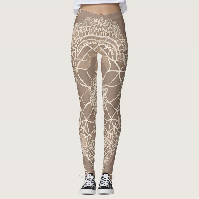 Leggings Líneas de arte de Clay Lace AI (Anverso)