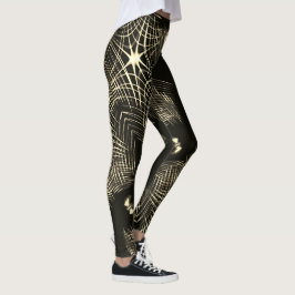 Leggings Líneas de caqui que se repiten en oleadas y cruzad