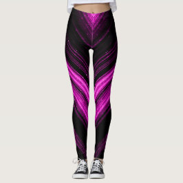 Leggings Líneas de chevron de galaxia magenta rosa espárric