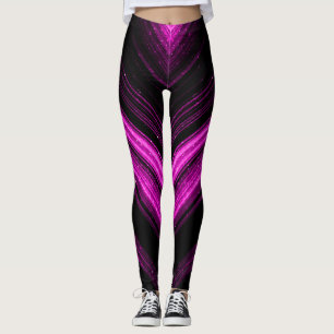 Leggings Líneas de chevron de galaxia magenta rosa espárric