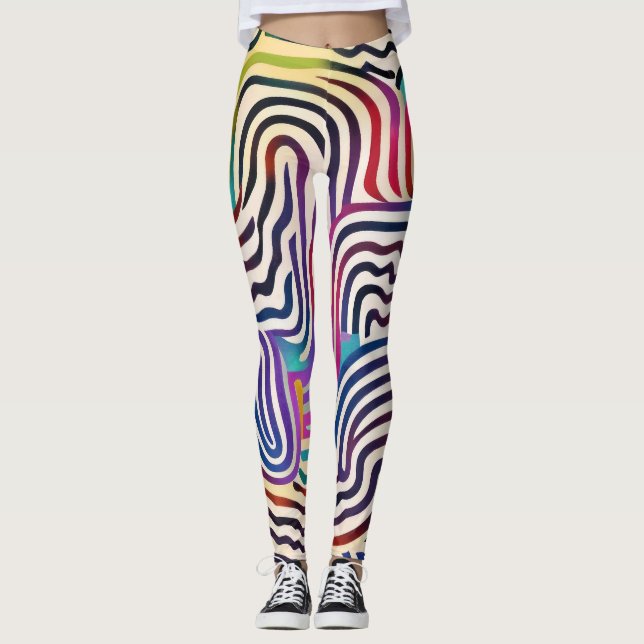 Leggings Líneas de color onduladas (Anverso)