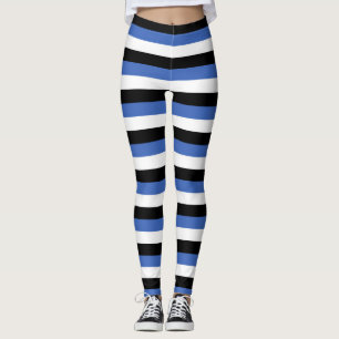 Leggings líneas de patrón de símbolos de país de bandas de