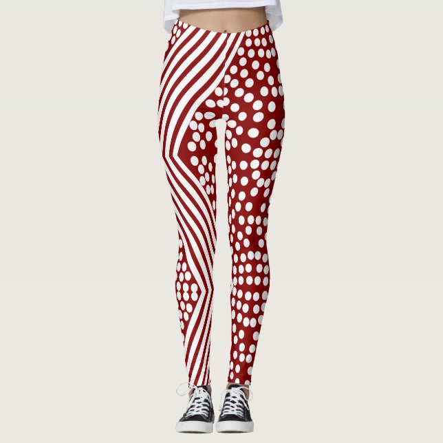 Leggings Líneas de puntos de polka funky Negrita (Anverso)