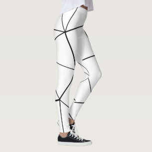 Leggings Líneas de triángulos blancos geométricos retro fre
