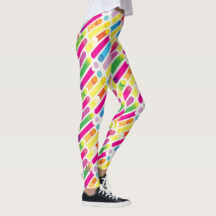 Leggings Líneas diagonales arte pop del arco iris del