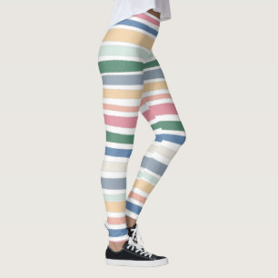 Leggings Líneas dibujadas a mano Coloridas a rayas