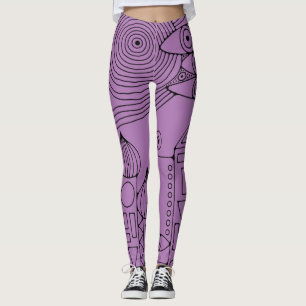 Leggings Líneas Dibujadas a Mano por EDDArt - Ven juntos 1