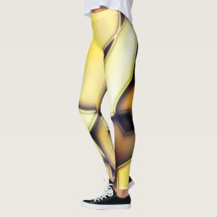 Leggings Líneas doradas curvadas y lisas sobre beige quemad