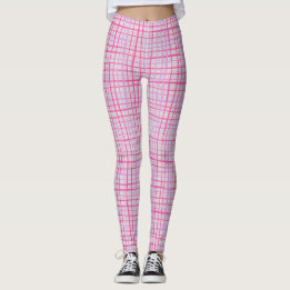 Leggings Líneas finas Patrón de comprobación C09.rosa en bl