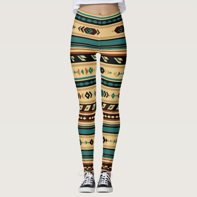 Leggings Líneas geométricas culturales (Anverso)
