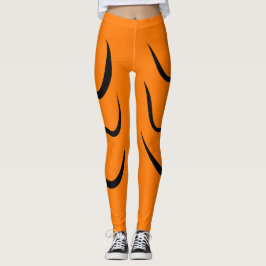 Leggings Líneas negras rayas y color naranja