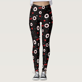 Leggings Líneas negras y blancas y abstracto de lunares