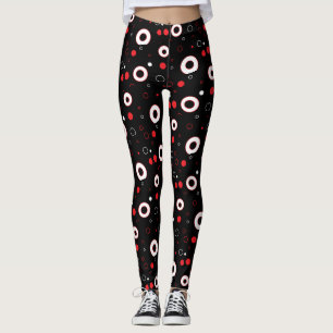 Leggings Líneas negras y blancas y abstracto de lunares
