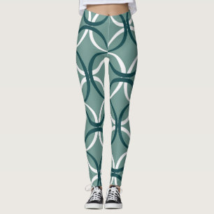 Leggings Líneas onduladas Patrón verde sin soldadura