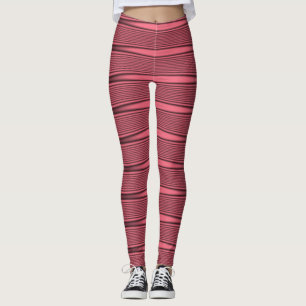 Leggings Líneas onduladas rosadas y negras