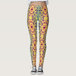 Leggings Líneas transversales luminosas 01 x4 bw amarillo B