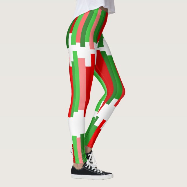 Leggings Líneas vagabundas - Rojo y Verde (Derecha)