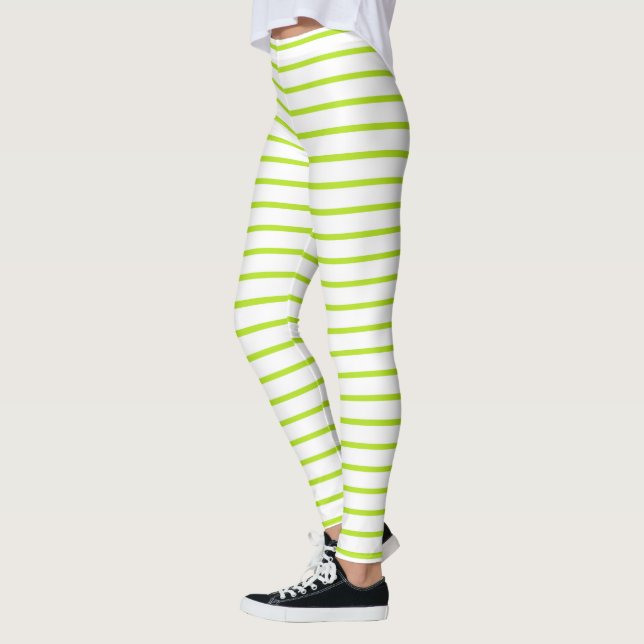 Leggings Líneas verdes lisas blancas (Izquierda)