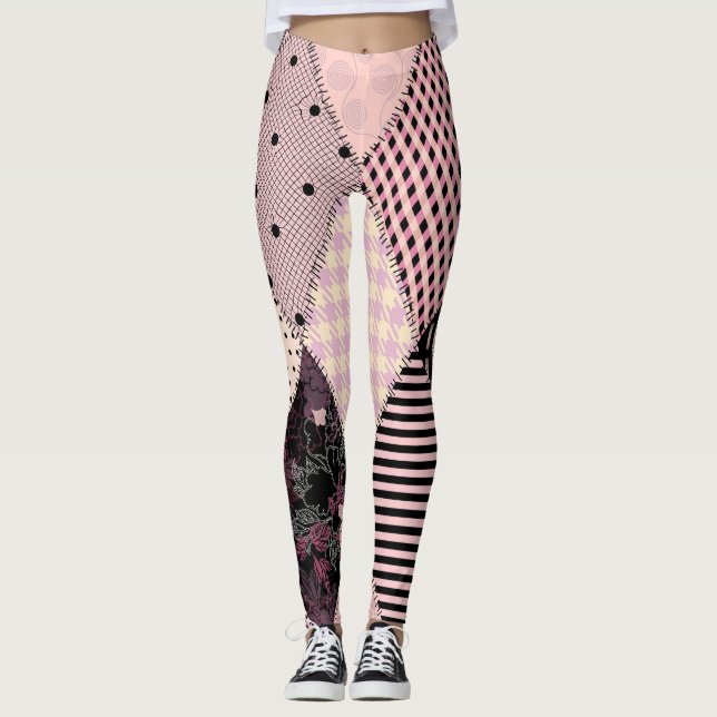 Leggings Lingerie textil: Patrón de cosecha de chwork (Anverso)