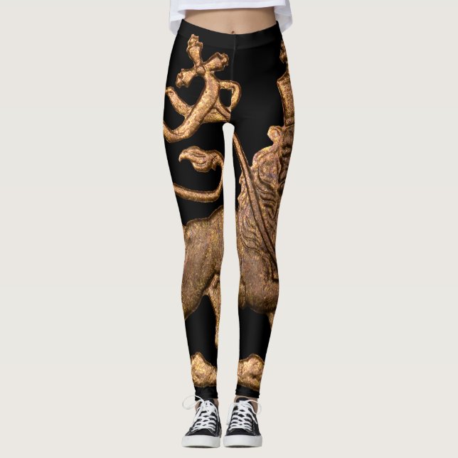 Leggings Lion of Judah Ir - Jah Rasta Power yoga - (Anverso)