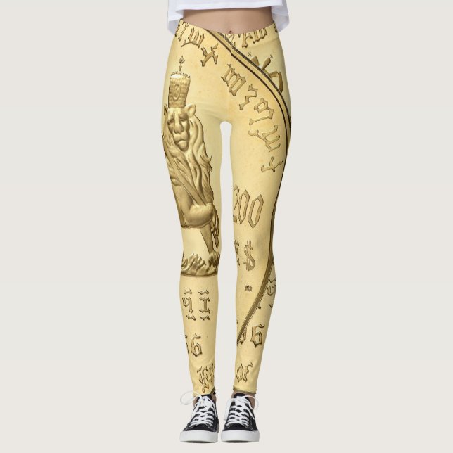 Leggings Lion of Judah - Rasta Power yoga Ir (Anverso)