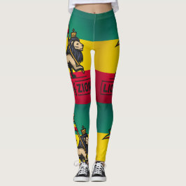 Leggings Lion of Zion Ir - Rastafari Power yoga -