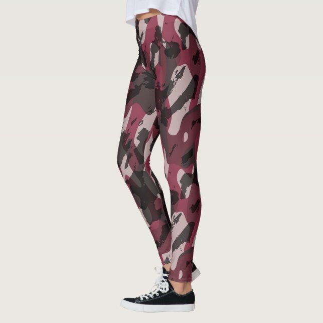 Leggings Lipstick and Dark Mauve camo abstract (Izquierda)
