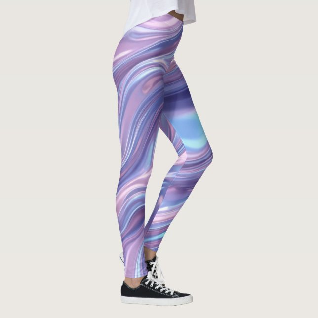 Leggings Liquid Holographic Flow – Seamless Abstract  (Derecha)