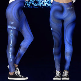 Leggings Liquid Swirl Holographic Neon Fitness 2026 Blue 