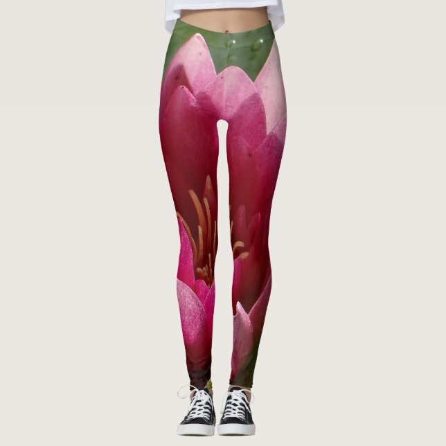 Leggings Lirio de agua rosada (Anverso)