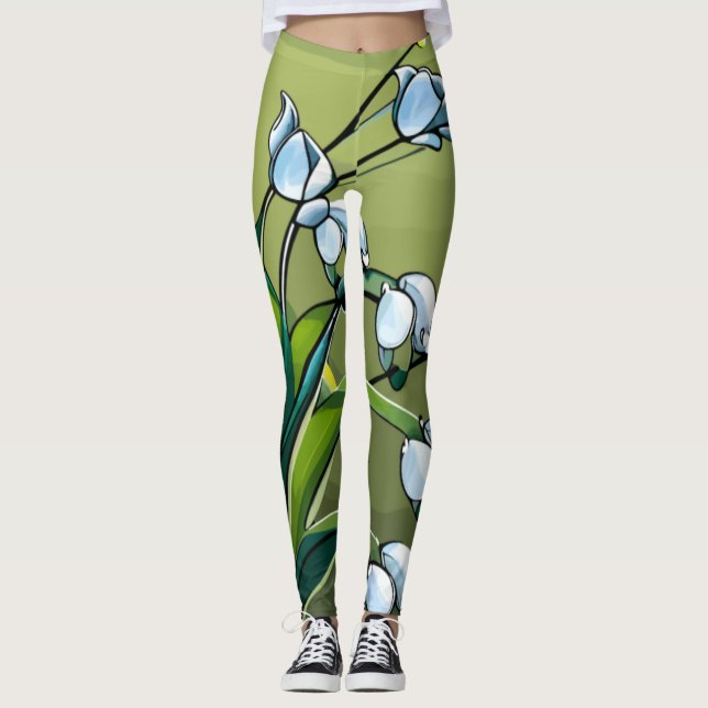 Leggings Lirio encantador: Delicada danza de la serenidad d (Anverso)