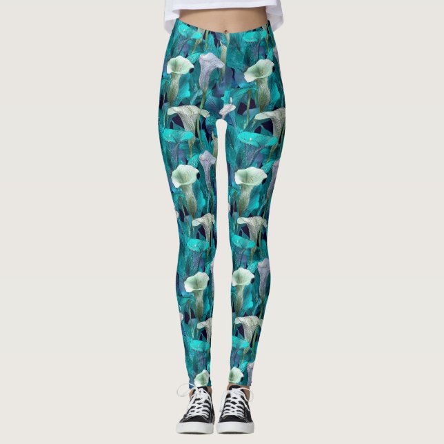 Leggings Lirios Calla Ejercicio de flor Lirios Calla Brillo (Anverso)