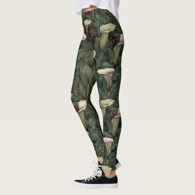 Leggings Lirios Calla Negrita Acentúan Ropa de Maternidad A (Izquierda)
