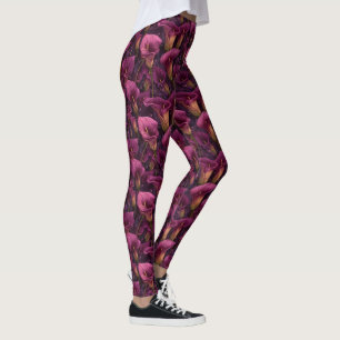 Leggings Lirios de cala atléticos rosados Fantasía Día de l
