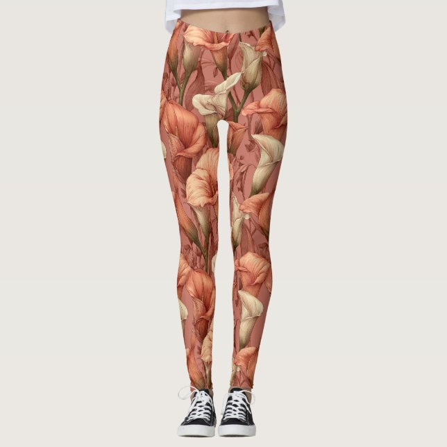 Leggings Lirios de Calla Cardio de Melocotón Regalo de Cump (Anverso)