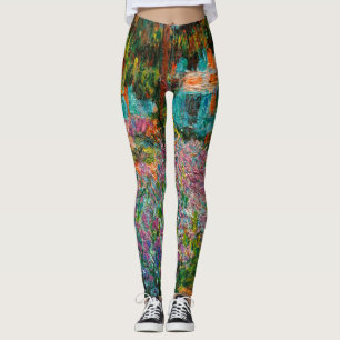 Leggings Lirios jardín de Monet Giverny flores
