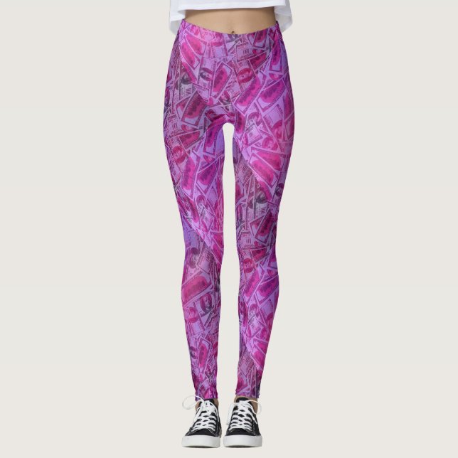 Leggings Listas de $100 Rosado (Anverso)